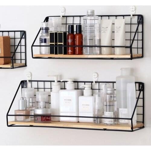 Wooden and iron hanging storage cabinets organizer for home/bathroom/household items