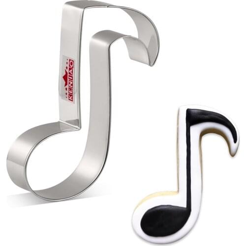 KENIAO Eighth Note Music Cookie Cutter For Birthday Party - 10.6 x 8.2 CM Biscuit Fondant Cutter - Stainless Steel