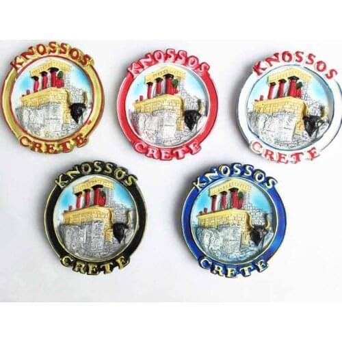 Hot Sale Handmade Painted Minoan Bull Maze Mural 3D Fridge Magnets Travel Souvenirs Home Decor Refrigerator Magnetic Stickers