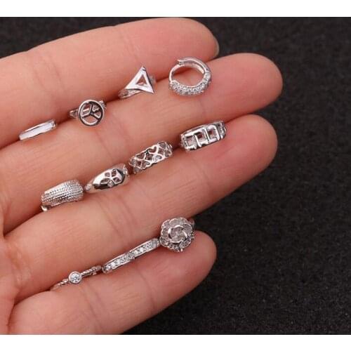 JINGLANG Korean Fashion Mini Earrings Love Heart Shaped Zircon Small Earrings Creative Personality Cartilage Piercing Earrings