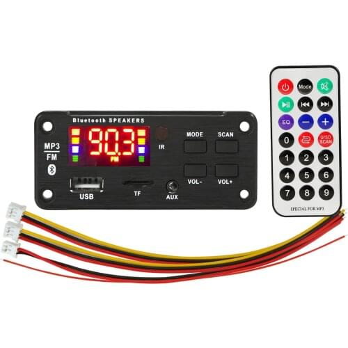 3.5mm AUX 12V Bluetooth 5.0 WAV Mp3 Player Decoding Board FM Radio Module Wireless audio Receiver 3.5mm TF Card for Toyota