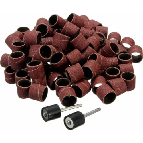 50pc 1/2" Sanding Bands Kit with 2 Sanding Drum Mandrel Rotary Tools Drum Sanding Kit