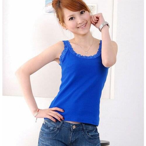 2018 New Women Sexy Tank Tops Sleeveless Bodycon Temperament Female Vest Summer Fashion Casual Cotton Lace Camisole Top 3 Color