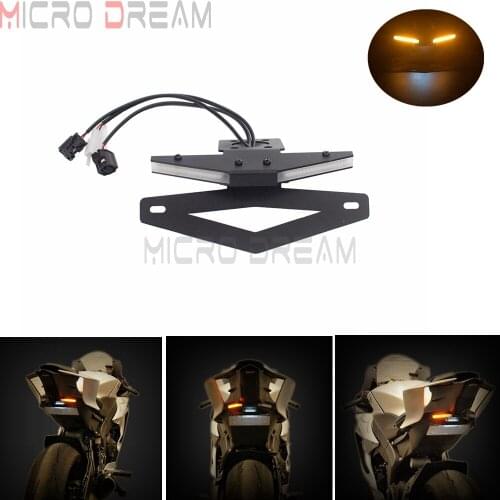 Complete Fender Eliminator Kit LED Integrated Turn Signals License Number Plate Frame For Yamaha YZF R6 2017-2019 YZF-R6 YZFR6