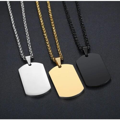 Simple Stainless Steel Pendant Necklace Men and Women Fashion Name Necklace Jewelry Gift