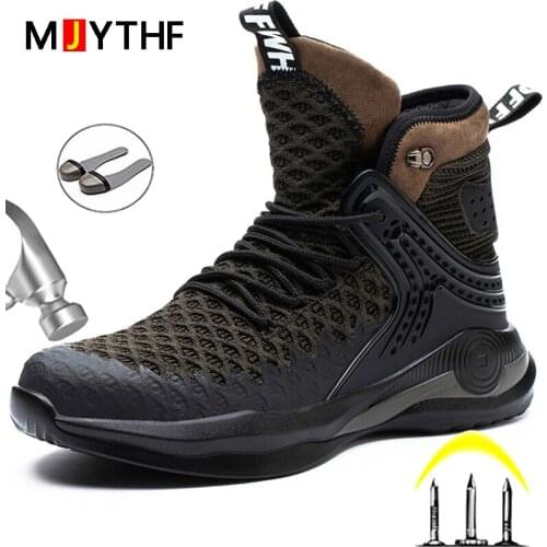 Work Boots Men Steel Toe Cap Safety Shoes Work Sneakers Men Boots Winter Shoes Men Security Indestructible Work Shoes Footwear