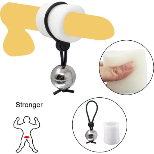 Adjustable Penis Exercise Metal Ball Penis Enlargement Pump Weight Hanger Stretcher Extender Cock Ring Chastity Sex Toy for Men