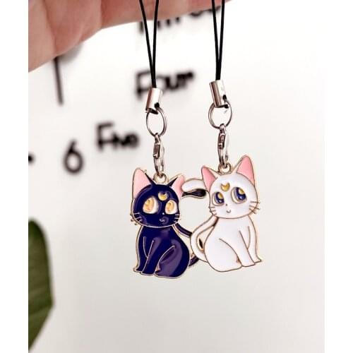 DIY Cute Cat Girls Phone Strap Lanyards for iPhone/Samsung/XiaoMi Case Mobile Phone Strap Hang Rope Smart Phone Charm