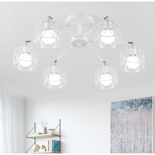 Retro Black or White E27 Ceiling Light Living Room Bedroom Den Restaurant Light Coffee Bar Commercial Ceiling lights 110-240V