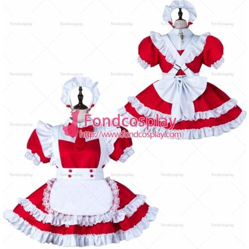Sissy maid cotton dress lockable Uniform cosplay costume Tailor-made[G2248]