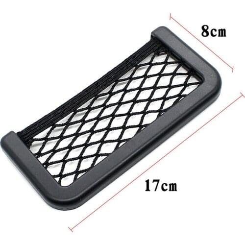 Car Back Rear Mesh Trunk Seat Elastic String Net Magic Sticker Universal Storage Bag Pocket Cage Auto Organizer Seat Back Bag