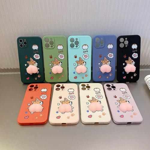 Cute Cartoon Peach Corgi Dog Buttocks Phone Case For Huawei Nova 5 5i 6 7 8 SE P20 P30 P40 Honor V30 V40 Pro Soft Silicone Cover