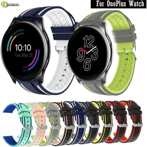 22MM Sport Soft Silicone WatchStrap For OnePlus Watch 46mm Smart band Bracelet WirstStrap Wristband For Xiaomi MI Watch Color