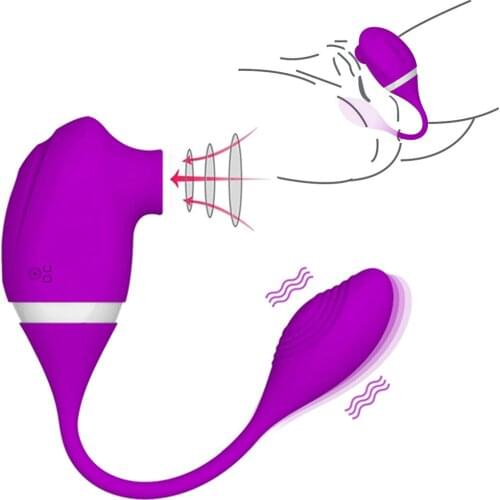 Silicone Sucking Licking Vibrator 10 Frequency Vibrating Jump Egg Oral Sex Toy Clitoral Vaginal Stimulator Sex Toy for Woman