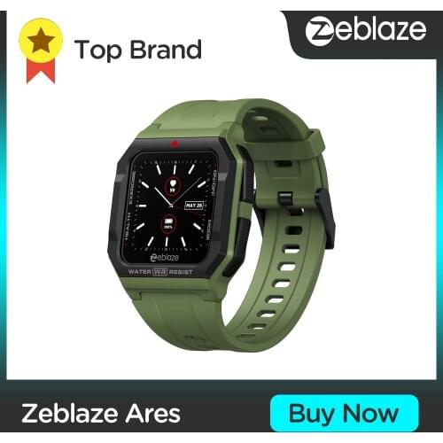 NEW 2021 Zeblaze Ares Smart Watch Bluetooth Smartwatch 3 ATM Heart Rate Tracking 15Days Battery Life Watch For Android IOS Phone