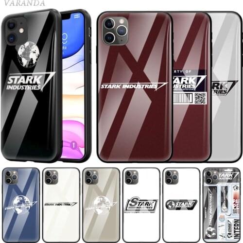 Stark Industries Glass Case For Apple iPhone 12 11 Pro Max X XS XR 8 7 Plus 6 6S SE 2020 Tempered Tampa Phone Coque Fashion Capa