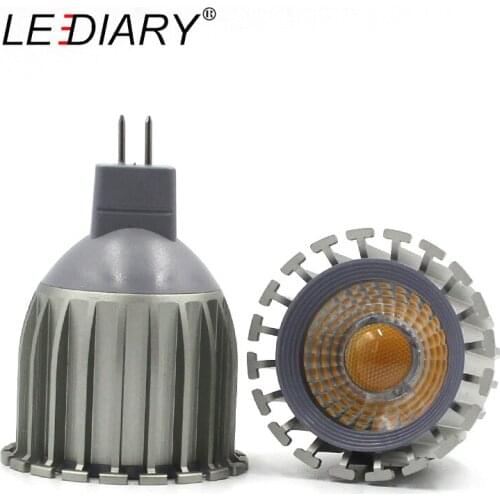 LEDIARY MR16 GU5.3 LED COB Bulbs 50mm 100V-240V Real 6W Aluminum High Bright Radiation Spotlights For Downlights Pendant Lamps