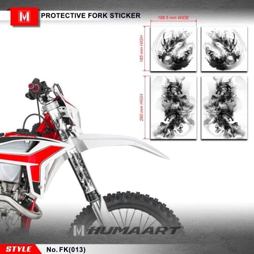 HUMAART Upper Middle Fork Tube Wraps Decals Vinyl Stickers for MX Dirt Bike Off Road Motorcycle Motocross, Customizable
