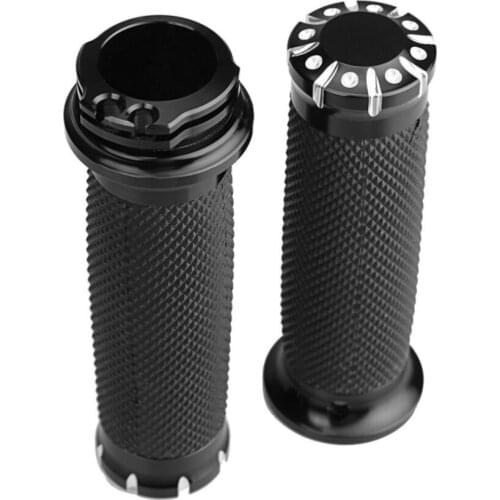 High quality 1.25'' Rubber Grips motorcycle Handle CNC Handlebar Hand Grips For Harley Sportster 883 1200 Touring Dyna Softail