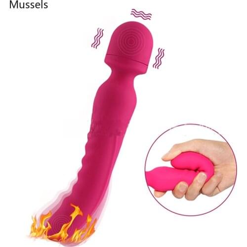 Heating Dildo Vibrator Sex Toys for Women AV Magic Wand Adult Dual Motors Silicone G Spot Vibrating Massage Female Masturbator