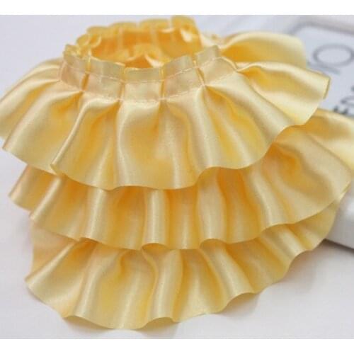 1M Bridal Gold Lace Fabric Cord Guipure Applique 4cm Cotton Ribbon Lace Collar Doll Wedding Tulle Fabric Laces For Clothes PL24