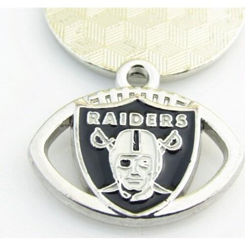 10pcs Alloy Enamel Football Raiders Team Dangle Charms Pendant Fit DIY Earrings Bracelet Necklace Making
