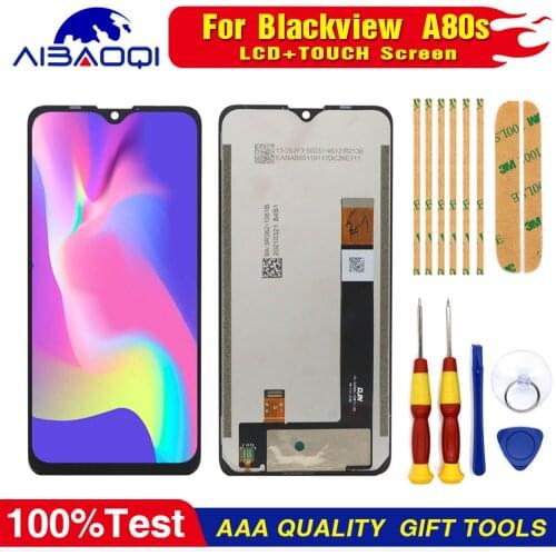100% Original 6.21 inch For Blackview A80S Android 10.0 LCD&Touch Screen Digitizer with frame Display module