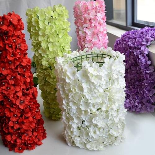 5pcs 60x40cm Artificial Hydrangea Flower Panels Wedding Backdrop Centerpieces Decorations Venue Floral Decor Fake Flower