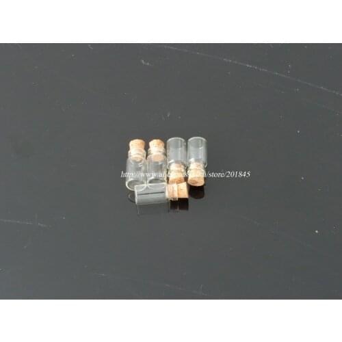 50 Pcs Empty Clear Glass Bottle With Wood Cork Small Sample Glass Vial 1ml Wishing Bottle 1ml Diameter 11mm