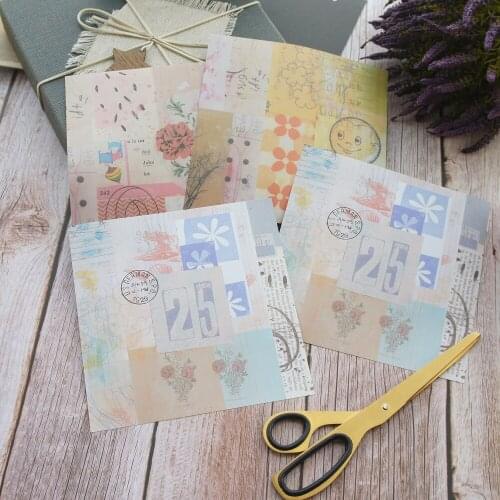 8 Sheets/lot 16.5*16.5cm DIY Retro Interesting Collage Paper Design Wrapping Creative Paper Craft Background Scrapbook Paper