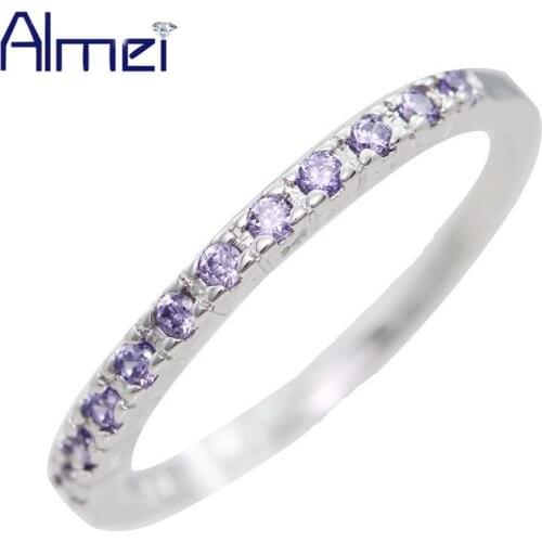 Almei 15%Off Eternity Engagement Ring for Women Anillos Mujer Wedding Party Rings Set for Women Love Jewelery Gift J029