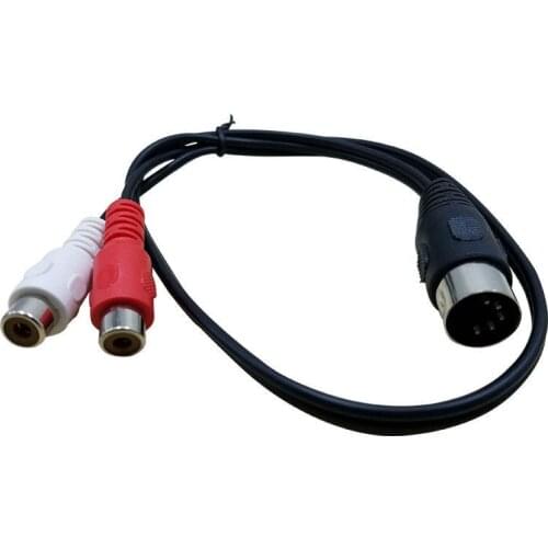 MIDI DIN 5P Male to 2 RCA Female Phono Female Socket Jack MF Audio Cable 0.5m 1.5m