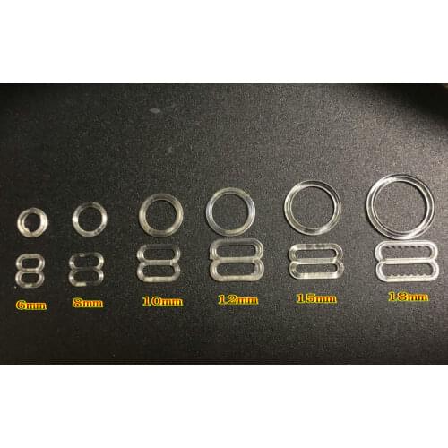Free shipping plastic bra clear adjusting ring and slider 2000pcs/lot