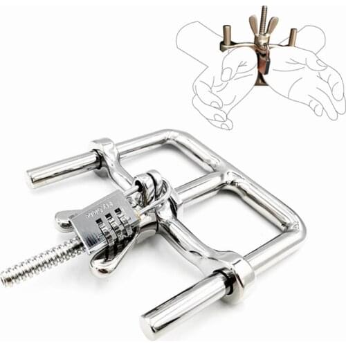 Large bondage Handcuffs lock stainless steel metal erotic couple BDSM restraint manette algemas dult game Sex toy for men women