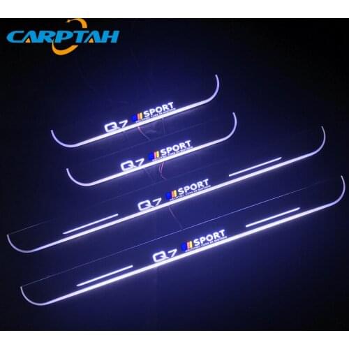 Carptah Trim Pedal LED Car Light Door Sill Scuff Plate Pathway Dynamic Streamer Welcome Lamp For Audi Q7 2006-2014 2015 Acrylic