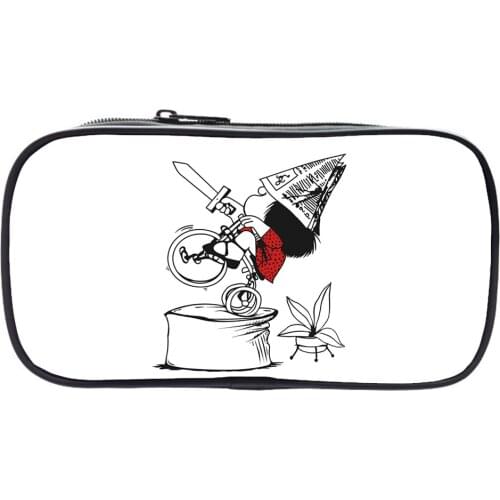 Mafalda Pencil Case Large Capacity Students Cartoon Pencil Box Children Comics Pen Bag Boys Girls School Supplies Kids Gift