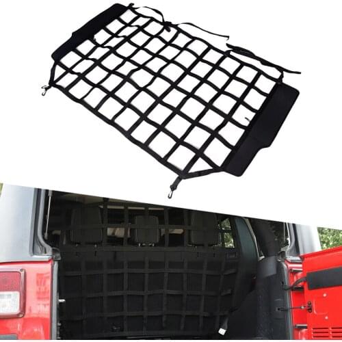 Black Nylon Rear Trunk Shielded Isolation Net Fit for Jeep Wrangler JK 2007 2008 2009 2010 2011 2012 2013 2014 2015 2016 2017