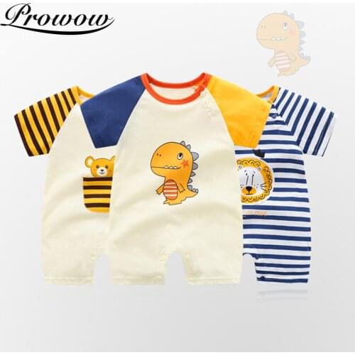 Prowow Dinosaur Baby Clothes Summer Newborn Overalls Baby Boy Romper Cartoon Lion Newborn Jumpsuit For Baby Cute Infant Costume