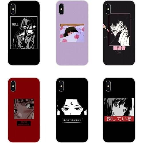 For Samsung Galaxy J1 J2 J3 J4 J5 J6 J7 J8 Plus 2018 Prime 2015 2016 2017 Silicone Phone Skin Cover Sad Japanese Anime Aesthetic