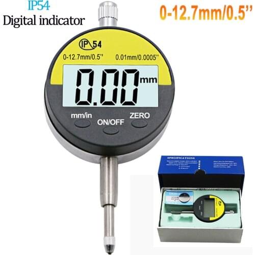 12.7mm 0.01mm IP54 digital indicator Electronic Micrometer Digital Micrometro Metric/Inch 0-12.7mm/0.5" Dial Indicator Gauge