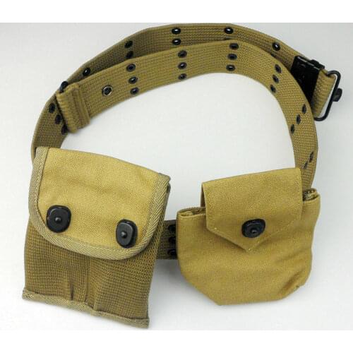 WW2 WWII US ARMY EQUIPMENT US 1911 CANVAS POUCH BELT AIRBORNE AMMO POUCH WORLD WAR II MILITARY WAR REENACTMENTS EQUIPMENT