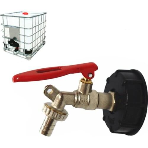IBC Tank Adapter 1/2" Garden Hose Lockable Faucet Water Tank Hose Connector Replacement with Sealing Ring No Water Leakage