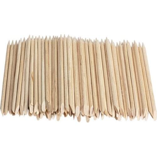 Nail Art Tool Wood Wooden Stick Cuticle Pusher Remover 75mm DHL shiping 100pcs/pack
