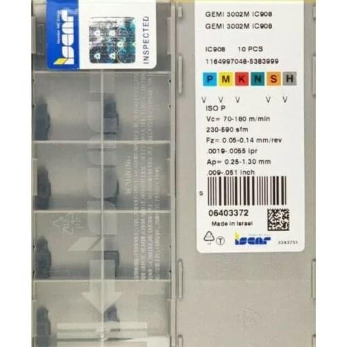 10 PCS CARBIDE INSERT GEMI 3002M IC908