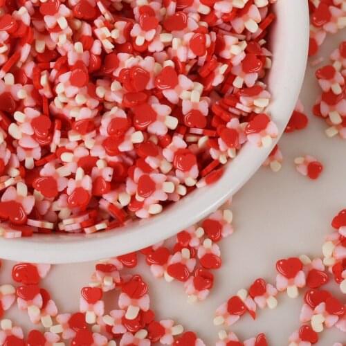 20g/Lot Love Candy Polymer Clay Sprinkle for Crystl Slime Round Fake Cake Decoration DIY Crafts Making Nail Arts Accessories 5mm