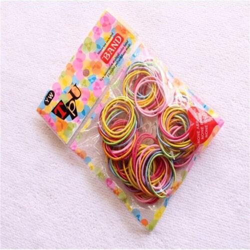 Hot Sale 100pcs/lot Elastic Hair Bands Ponytail Holder Rubber Bands Hair Accessories for Girls Women Hair Gum Headwear