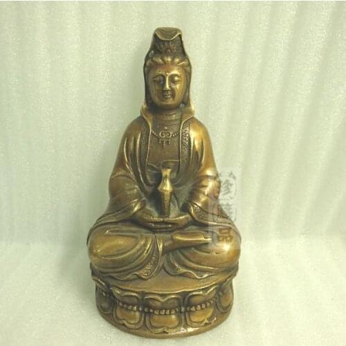 The copper Avalokitesvara a Buddism godness Guanyin copper statue of Buddha joss peace grant whatever is requested