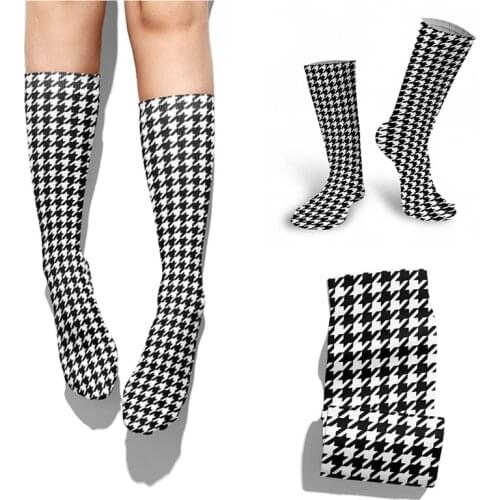 Fashion 3d Thousand Birds Pattern Socks Lattice Print Kawaii Cute Socks Men Women Autumn Winter Casual Socks Comfortable Socks