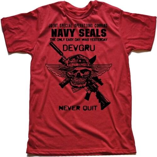 Navy Seals T-shirt SOCOM Special Forces Military Devgru Veteran Mens Fitness T-shirt