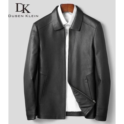 Men Genuine Leather Jacket Real Goat Leather Jackets Casual Black Pockets 2020 Autumn New Jacket for Man 9816